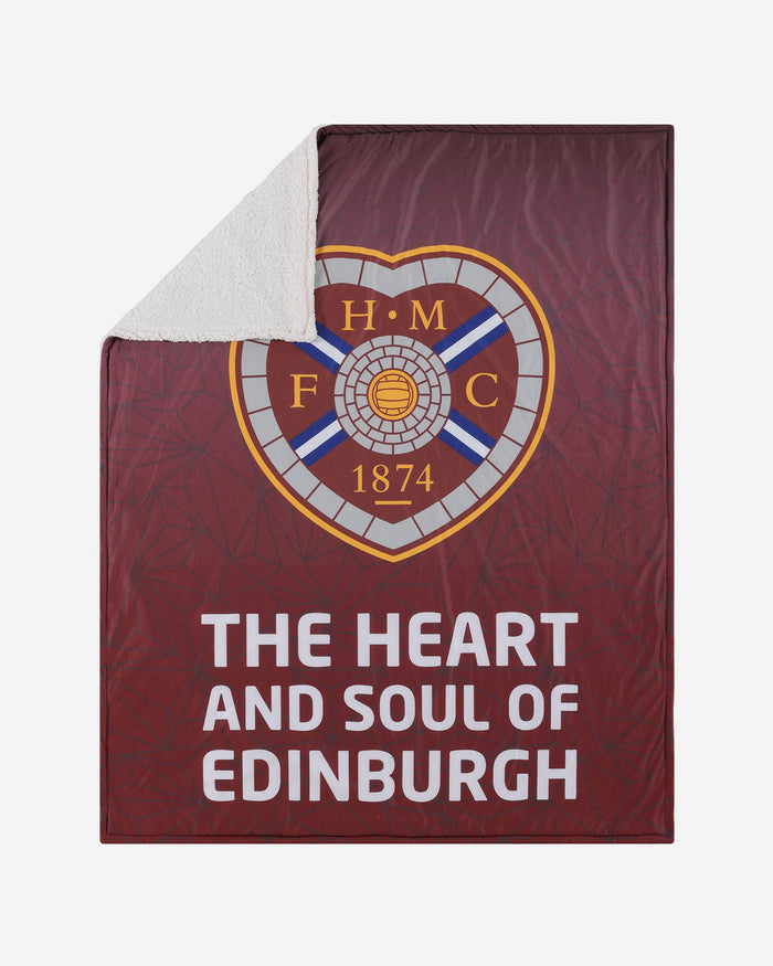 Heart Of Midlothian FC Slogan Sherpa Plush Throw Blanket FOCO - FOCO.com | UK & IRE