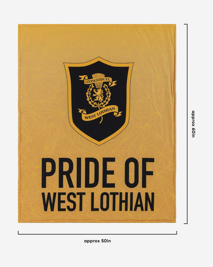 Livingston FC Slogan Sherpa Plush Throw Blanket FOCO - FOCO.com | UK & IRE