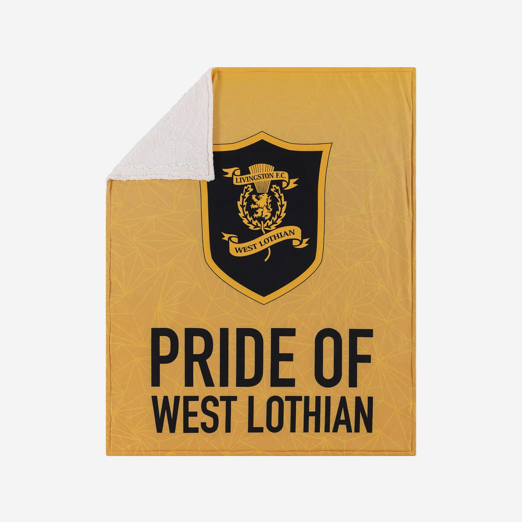 Livingston FC Slogan Sherpa Plush Throw Blanket FOCO - FOCO.com | UK & IRE