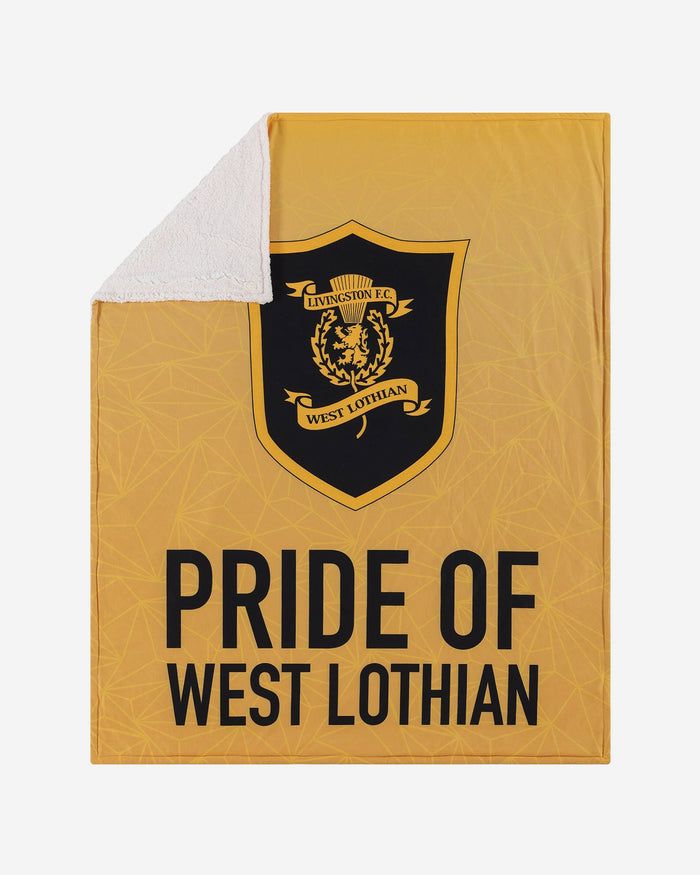 Livingston FC Slogan Sherpa Plush Throw Blanket FOCO - FOCO.com | UK & IRE