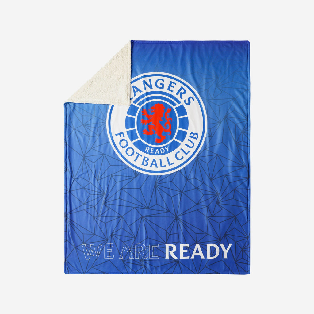 Rangers FC Slogan Sherpa Plush Throw Blanket FOCO - FOCO.com | UK & IRE
