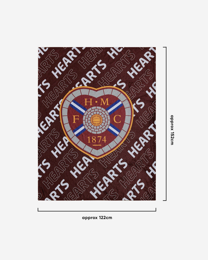 Heart Of Midlothian FC Supreme Slumber Plush Throw Blanket FOCO - FOCO.com | UK & IRE
