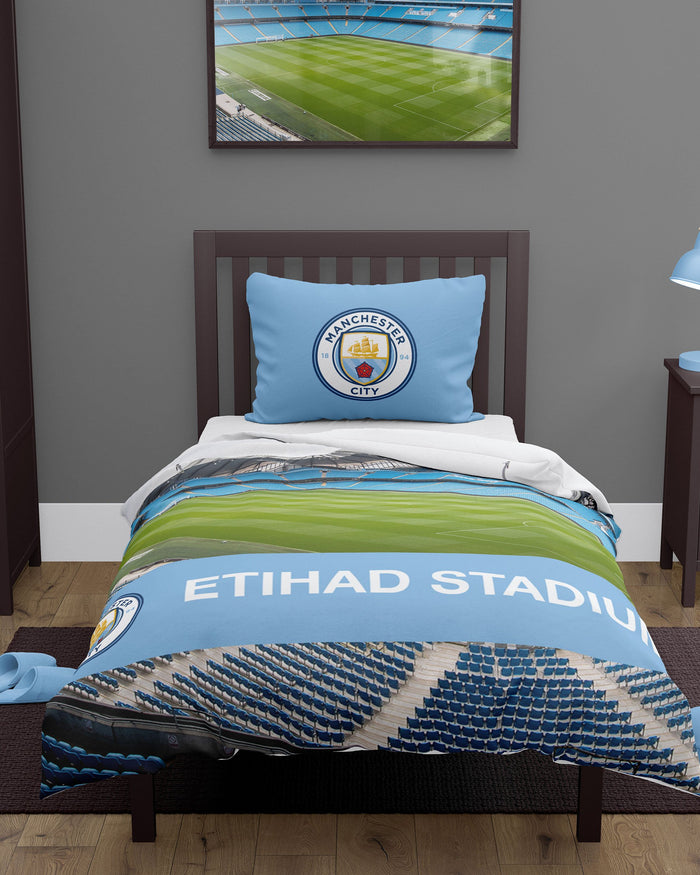 Manchester City FC Stadium Digital Print Single Duvet FOCO - FOCO.com | UK & IRE