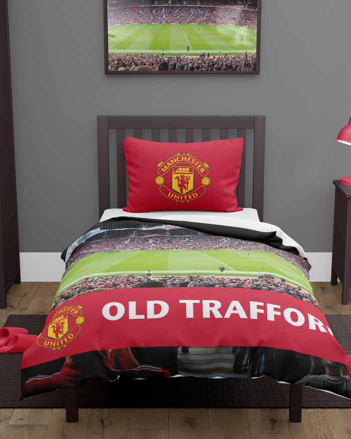 Manchester United FC Stadium Digital Print Single Duvet FOCO - FOCO.com | UK & IRE