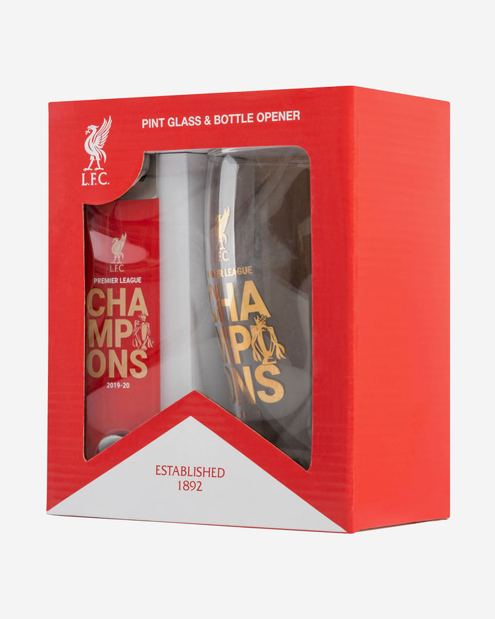 Liverpool FC Champions Pint Glass and Opener Set FOCO - FOCO.com | UK & IRE