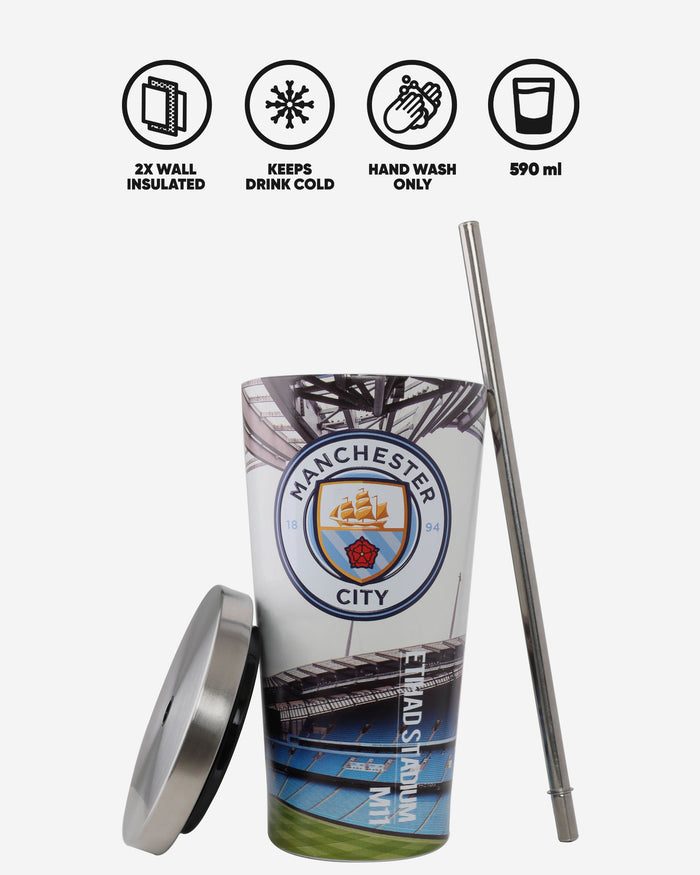 Manchester City FC Digital Print Stadium Cup And Straw FOCO - FOCO.com | UK & IRE