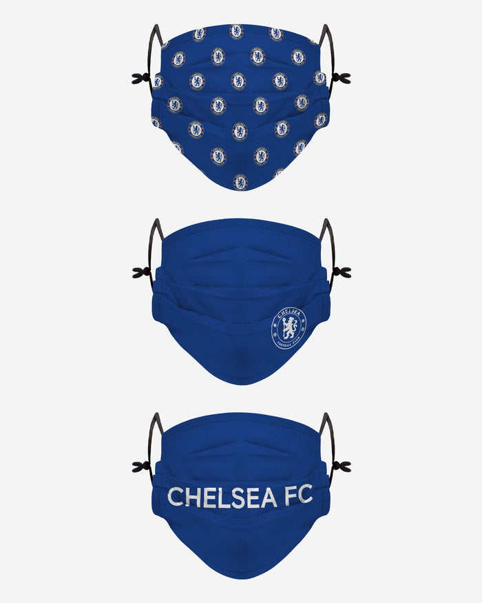Chelsea FC 3 Pack Pleated Face Cover FOCO - FOCO.com | UK & IRE
