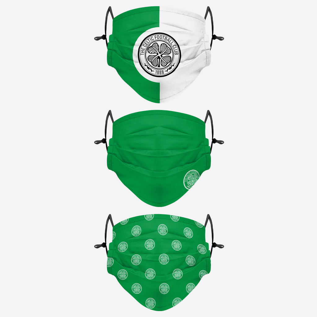 Celtic FC Pleated 3 Pack Face Cover FOCO - FOCO.com | UK & IRE