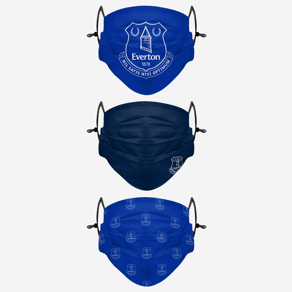 Everton FC Pleated 3 Pack Face Cover FOCO - FOCO.com | UK & IRE