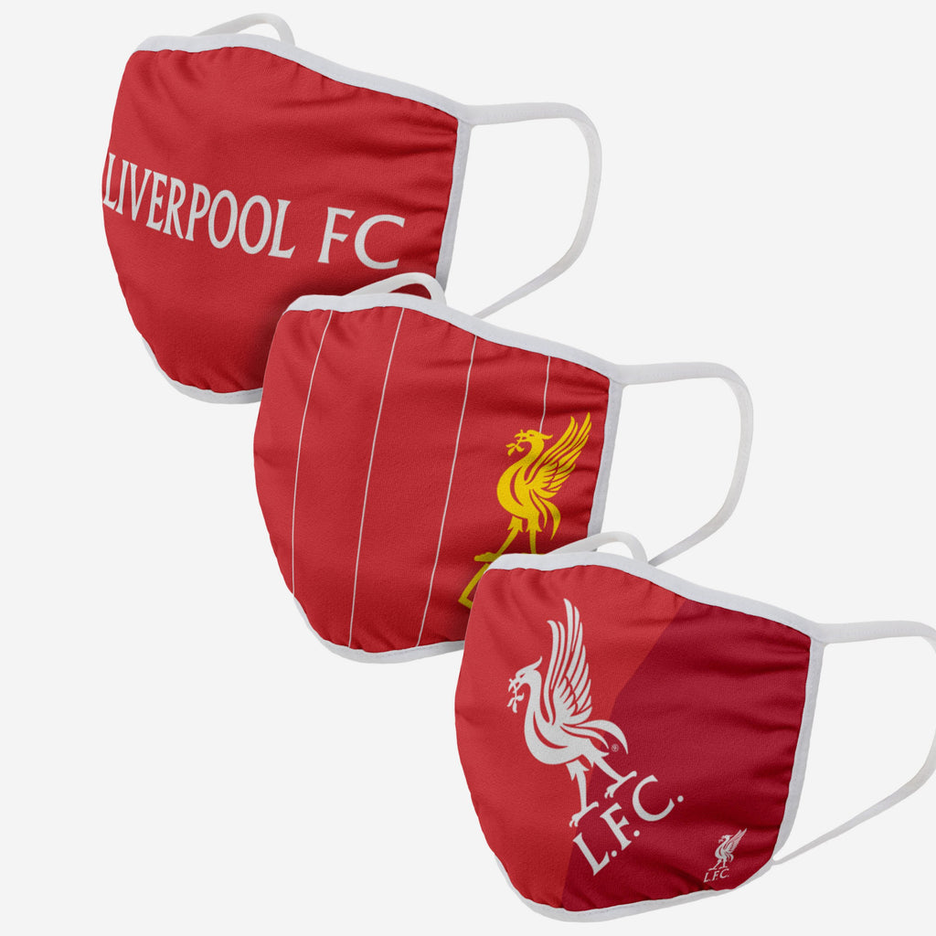 Liverpool FC 3 Pack Face Cover FOCO Adult - FOCO.com | UK & IRE