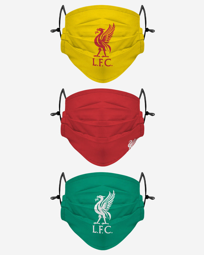 Liverpool FC 3 Pack Pleated Face Cover FOCO - FOCO.com | UK & IRE