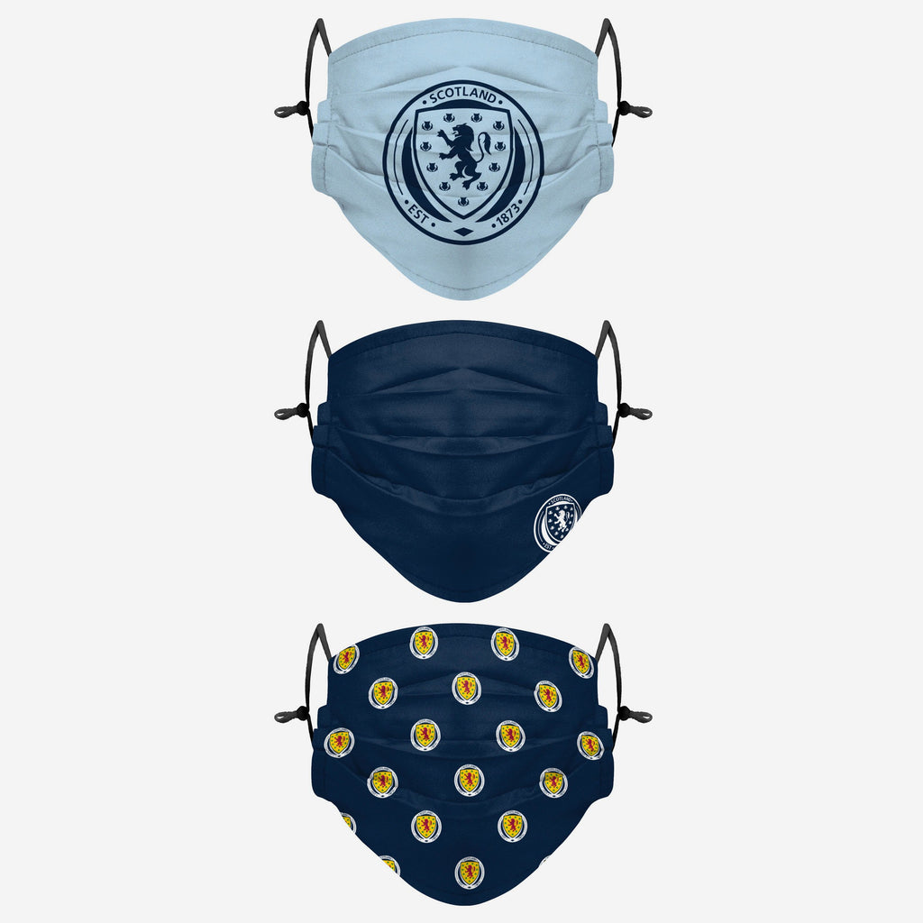 Scotland Pleated 3 Pack Face Cover FOCO Adult - FOCO.com | UK & IRE