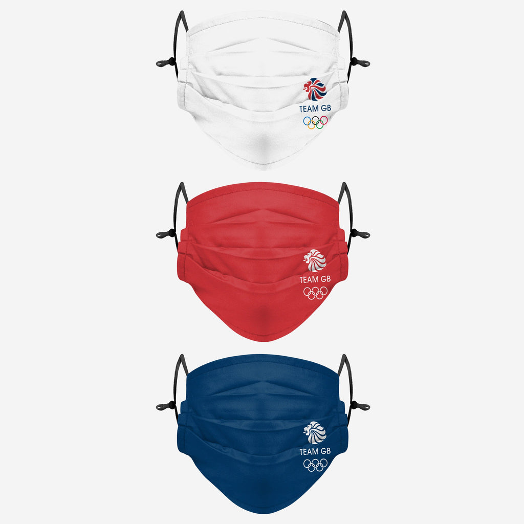 Team GB 3 Pack Pleated Face Cover FOCO - FOCO.com | UK & IRE