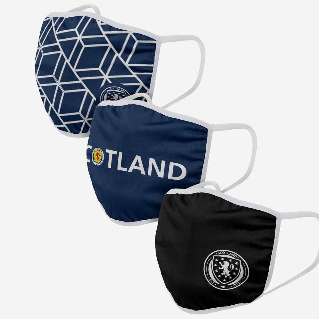 Scotland 3 Pack Printed Face Cover FOCO Adult - FOCO.com | UK & IRE