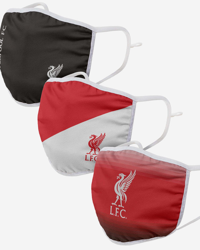 Liverpool FC 3 Pack Adjustable Printed Face Cover FOCO - FOCO.com | UK & IRE