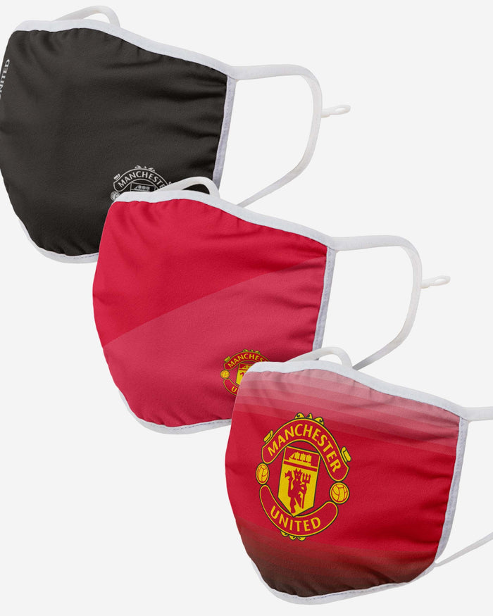 Manchester United FC 3 Pack Adjustable Printed Face Cover FOCO - FOCO.com | UK & IRE
