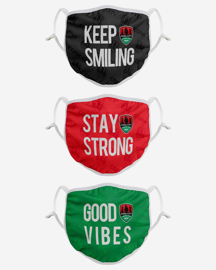 Cork City FC Positive Slogan 3 Pack Face Cover FOCO - FOCO.com | UK & IRE