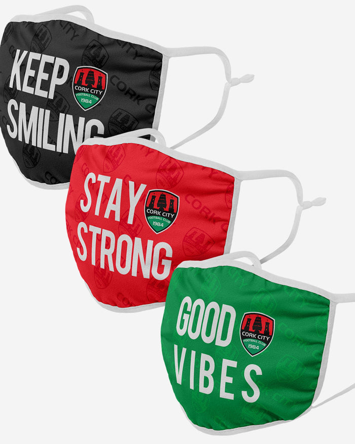 Cork City FC Positive Slogan 3 Pack Face Cover FOCO - FOCO.com | UK & IRE