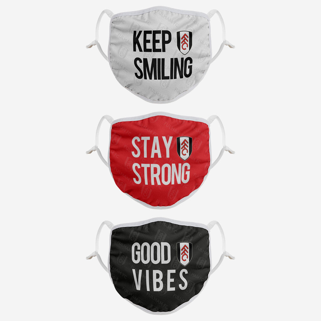 Fulham FC Positive Slogan 3 Pack Face Cover FOCO - FOCO.com | UK & IRE