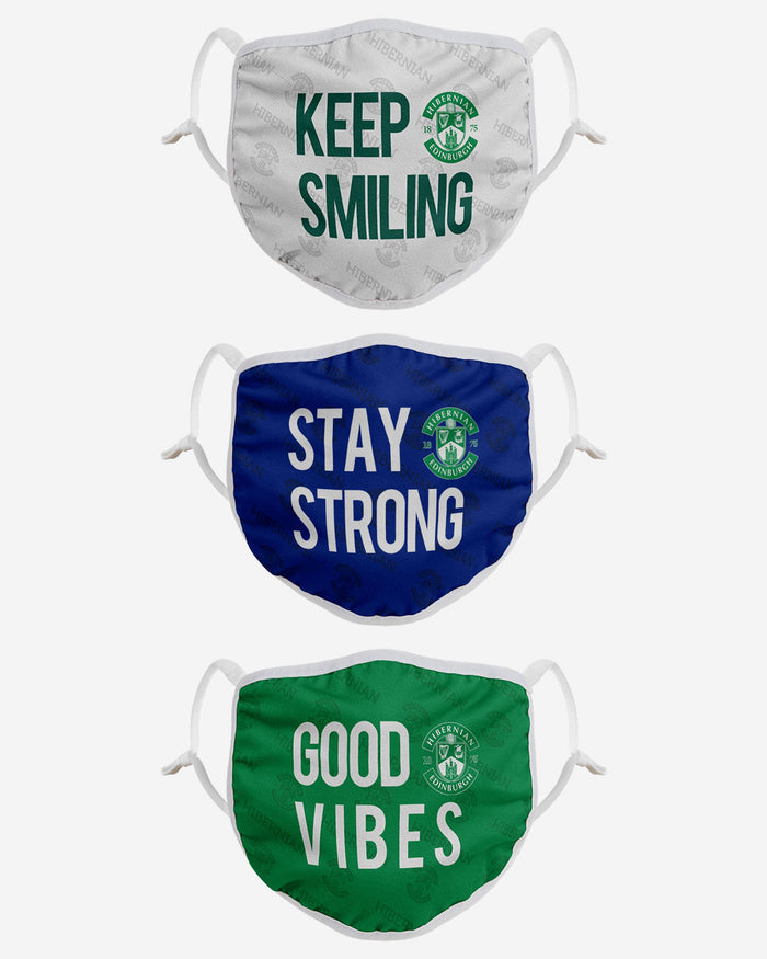 Hibernian FC Positive Slogan 3 Pack Face Cover FOCO - FOCO.com | UK & IRE