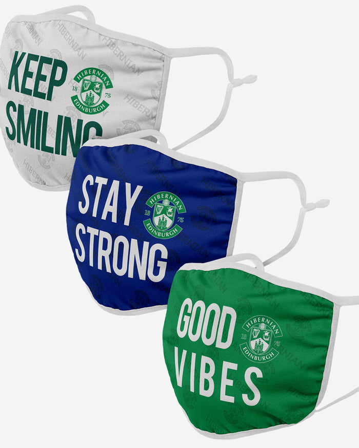 Hibernian FC Positive Slogan 3 Pack Face Cover FOCO - FOCO.com | UK & IRE