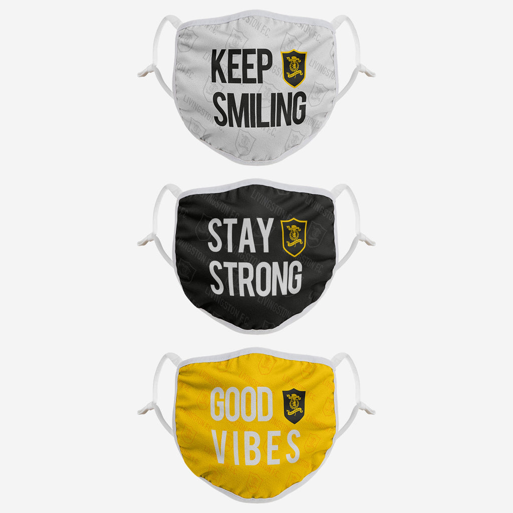 Livingston FC Positive Slogan 3 Pack Face Cover FOCO - FOCO.com | UK & IRE