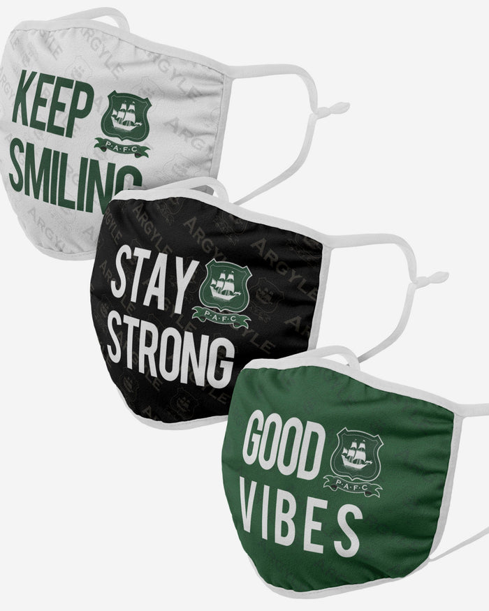 Plymouth FC Positive Slogan 3 Pack Face Cover FOCO - FOCO.com | UK & IRE