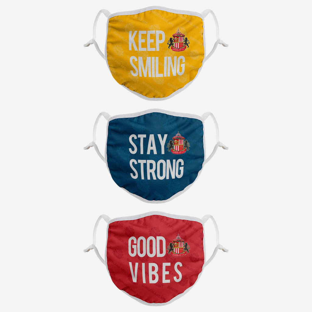 Sunderland AFC Positive Slogan 3 Pack Face Cover FOCO - FOCO.com | UK & IRE