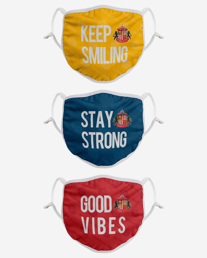Sunderland AFC Positive Slogan 3 Pack Face Cover FOCO - FOCO.com | UK & IRE