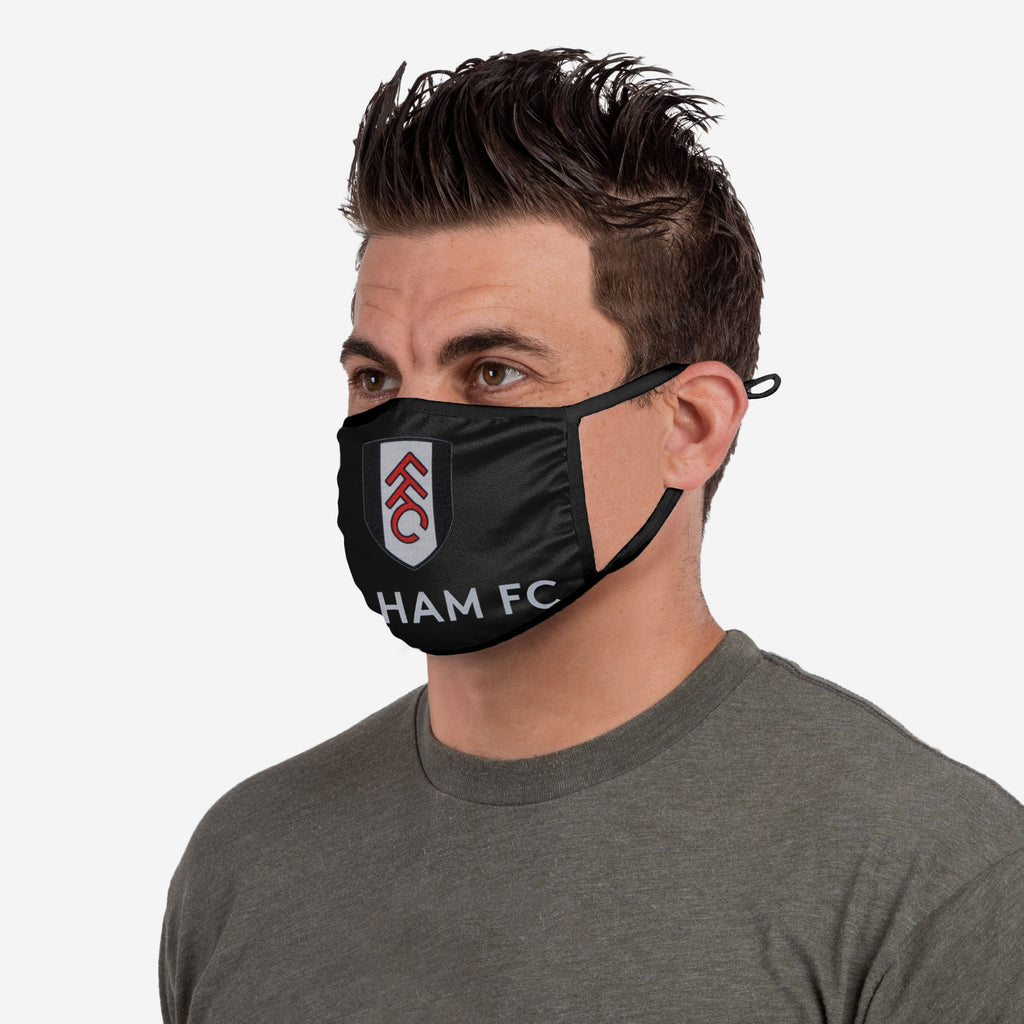 FOCO Fulham FC Nero Scarf - Black & White Jacquard Knit With Red Fringe, Officially Licensed