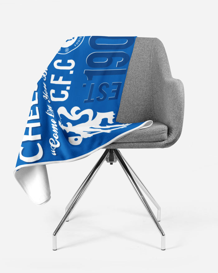 Chelsea FC Sherpa Fleece Blanket FOCO - FOCO.com | UK & IRE