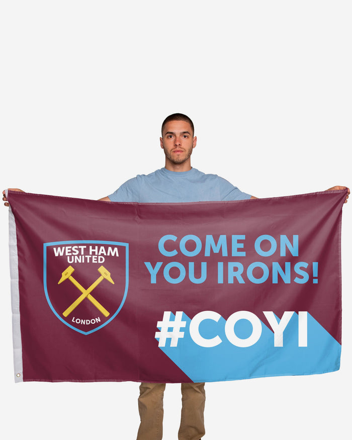 West Ham United FC Motivational Slogan Flag FOCO - FOCO.com | UK & IRE