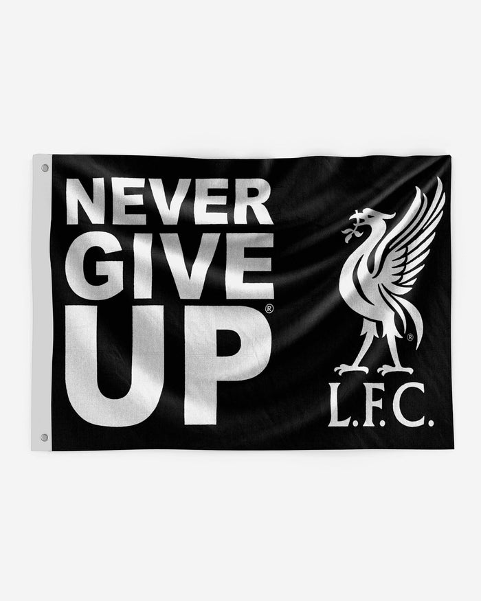 Liverpool FC Never Give Up Black 5 x 3 Flag FOCO - FOCO.com | UK & IRE
