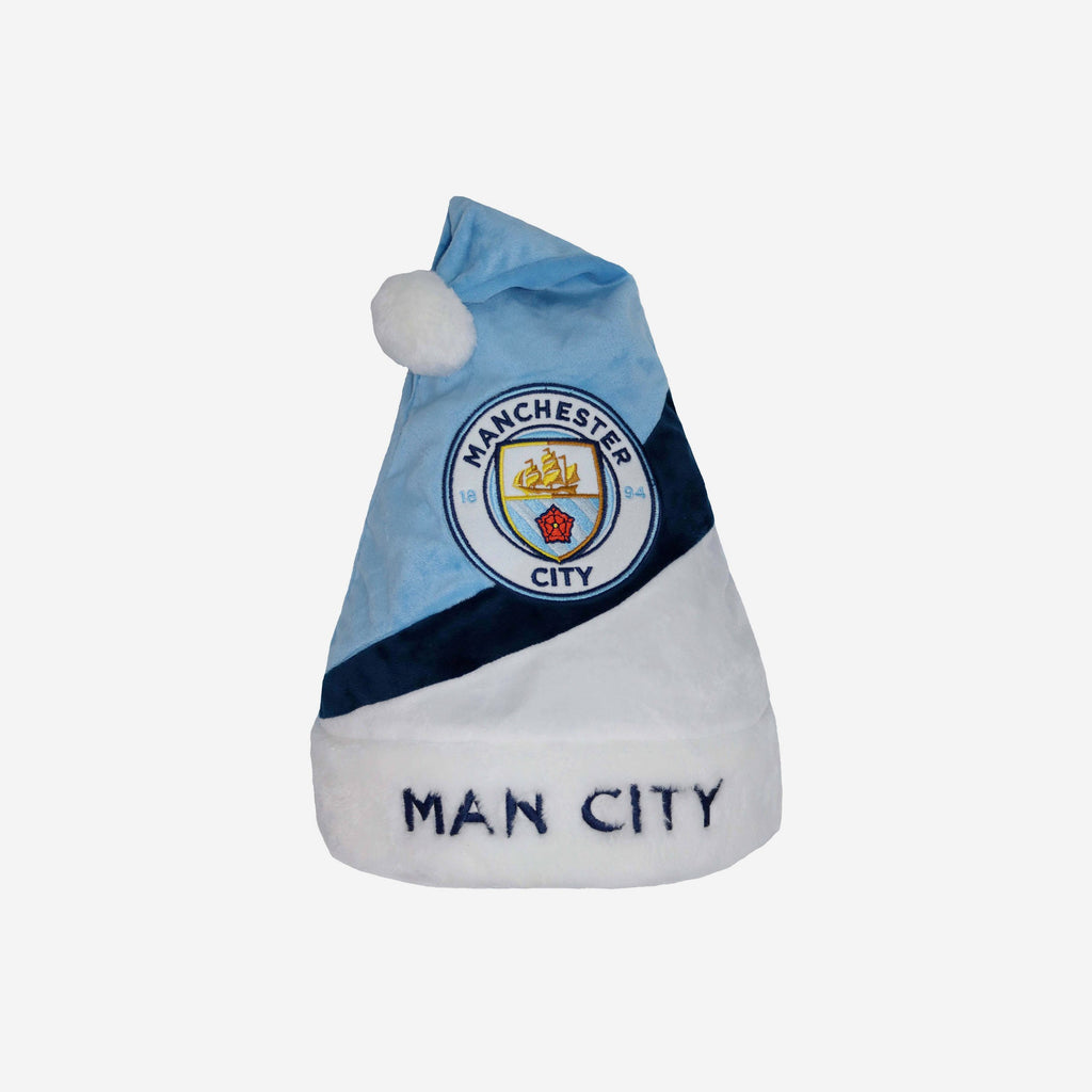 Manchester City FC Colourblock Santa Hat FOCO - FOCO.com | UK & IRE