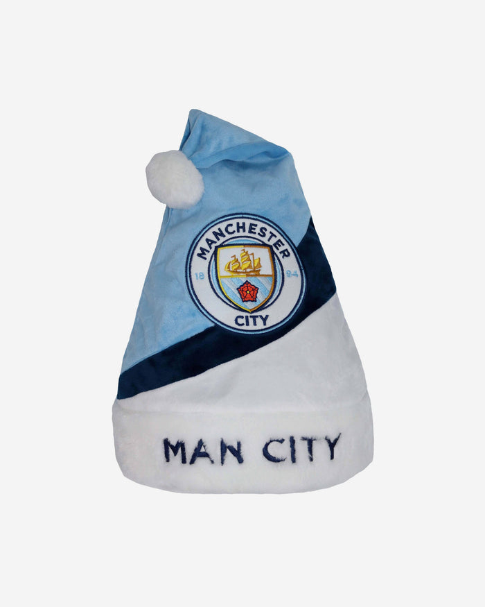 Manchester City FC Colourblock Santa Hat FOCO - FOCO.com | UK & IRE