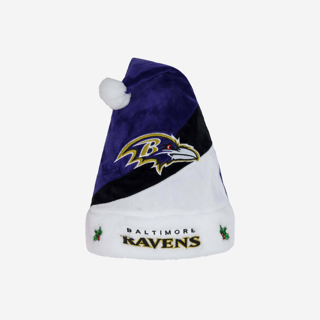Baltimore Ravens Colourblock Santa Hat FOCO - FOCO.com | UK & IRE