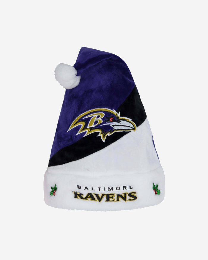 Baltimore Ravens Colourblock Santa Hat FOCO - FOCO.com | UK & IRE