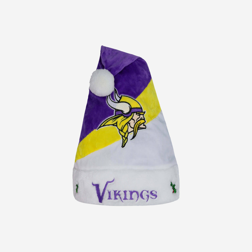 Minnesota Vikings Colourblock Santa Hat FOCO - FOCO.com | UK & IRE
