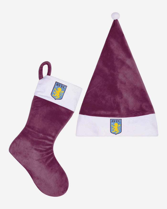 Aston Villa FC Santa Hat & Stocking Set FOCO - FOCO.com | UK & IRE