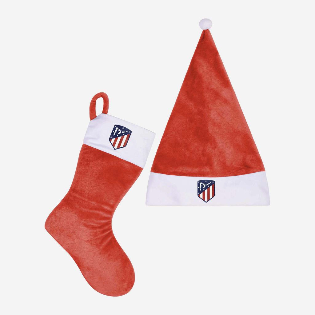 Atletico Madrid FC Santa Hat & Stocking Set FOCO - FOCO.com | UK & IRE