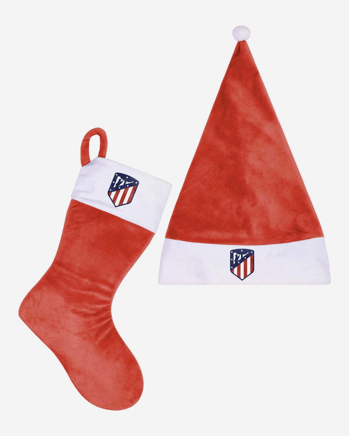 Atletico Madrid FC Santa Hat & Stocking Set FOCO - FOCO.com | UK & IRE