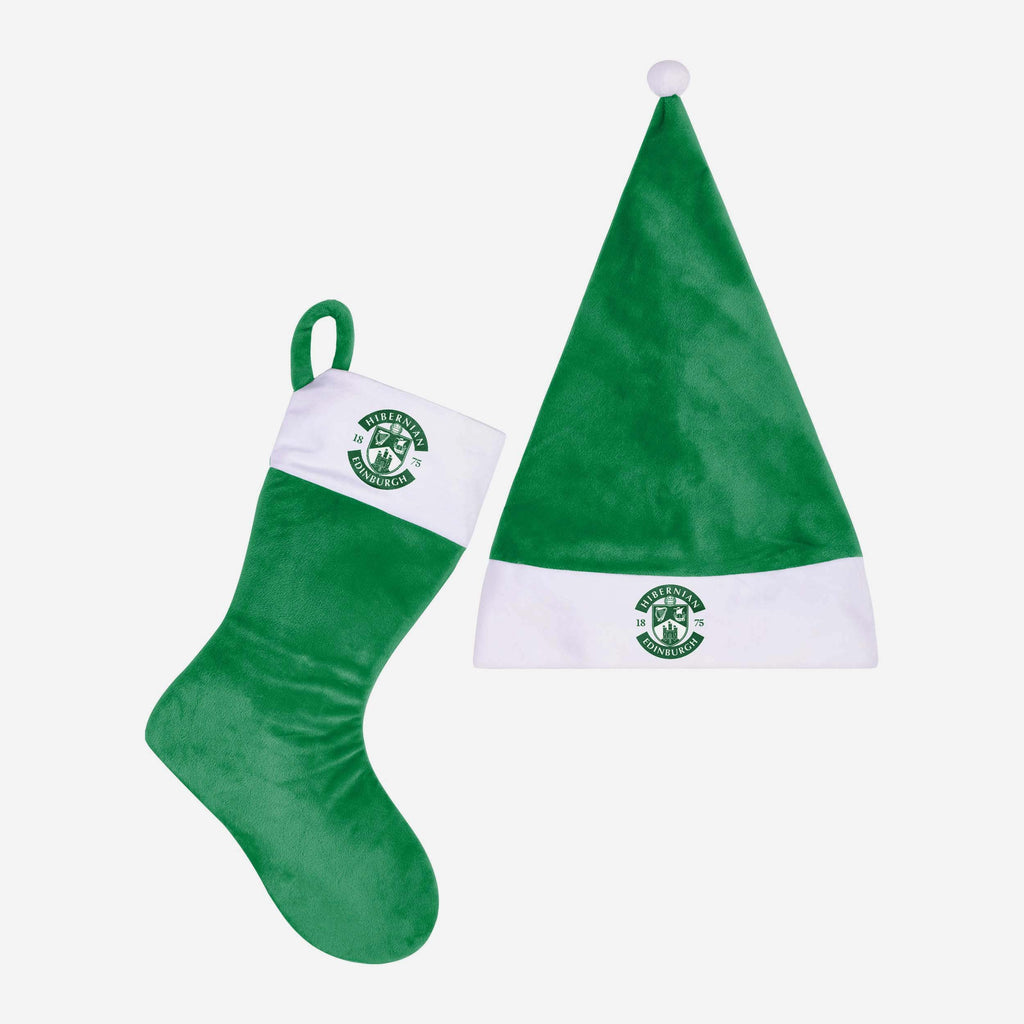 Hibernian FC Santa Hat & Stocking Set FOCO - FOCO.com | UK & IRE