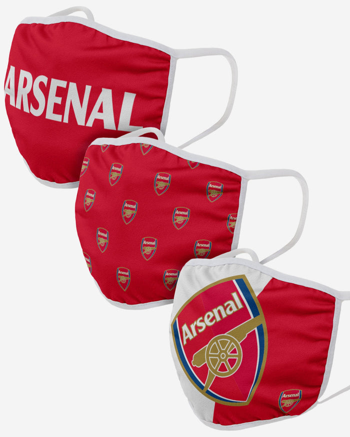 Arsenal FC 3 Pack Face Cover FOCO Adult - FOCO.com | UK & IRE