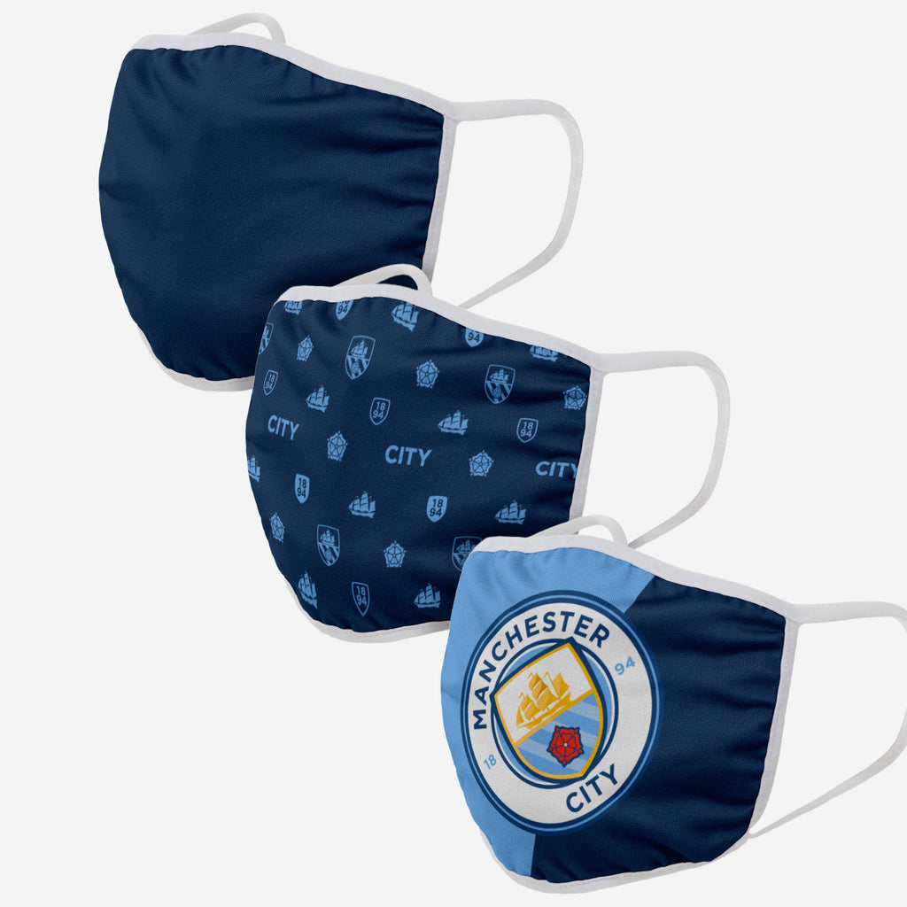 Manchester City FC 3 Pack Face Cover FOCO Adult - FOCO.com | UK & IRE