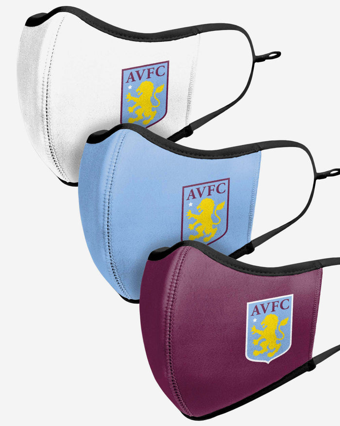 Aston Villa FC Sport 3 Pack Face Cover FOCO - FOCO.com | UK & IRE