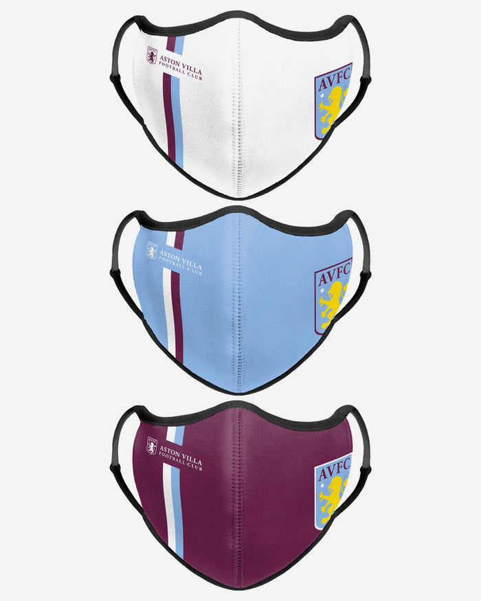 Aston Villa FC Sport 3 Pack Face Cover FOCO - FOCO.com | UK & IRE