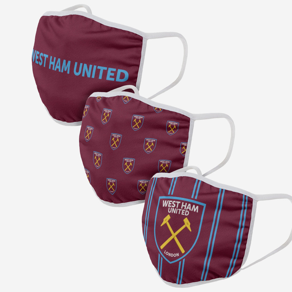 West Ham United FC 3 Pack Face Cover FOCO Adult - FOCO.com | UK & IRE