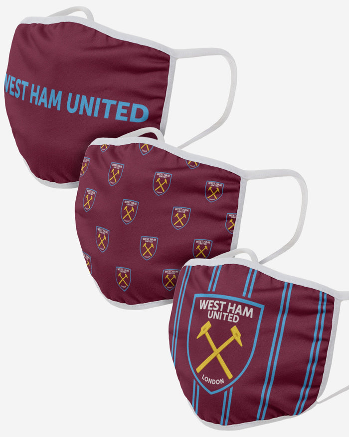 West Ham United FC 3 Pack Face Cover FOCO Adult - FOCO.com | UK & IRE