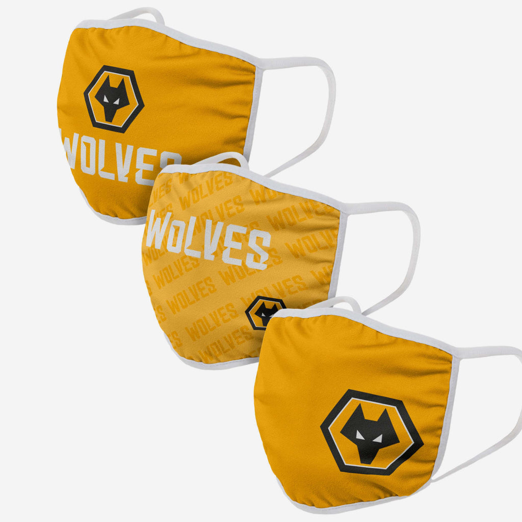 Wolverhampton Wanderers FC 3 Pack Face Cover FOCO - FOCO.com | UK & IRE