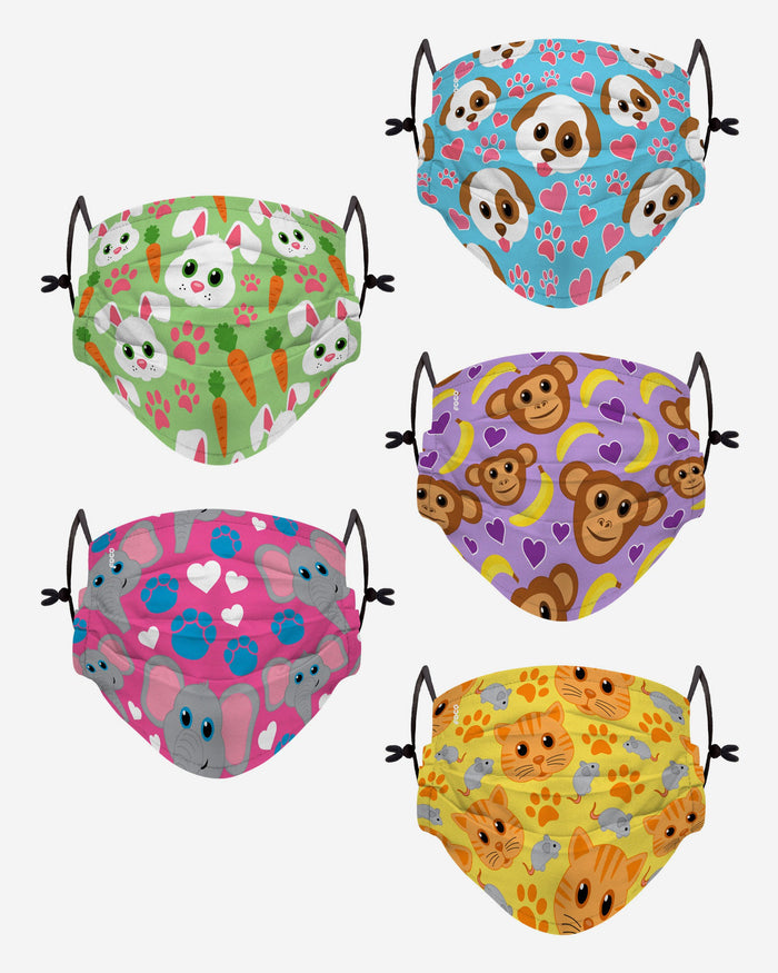 Animal Light Pack Youth Adjustable 5 Pack Face Cover FOCO - FOCO.com | UK & IRE